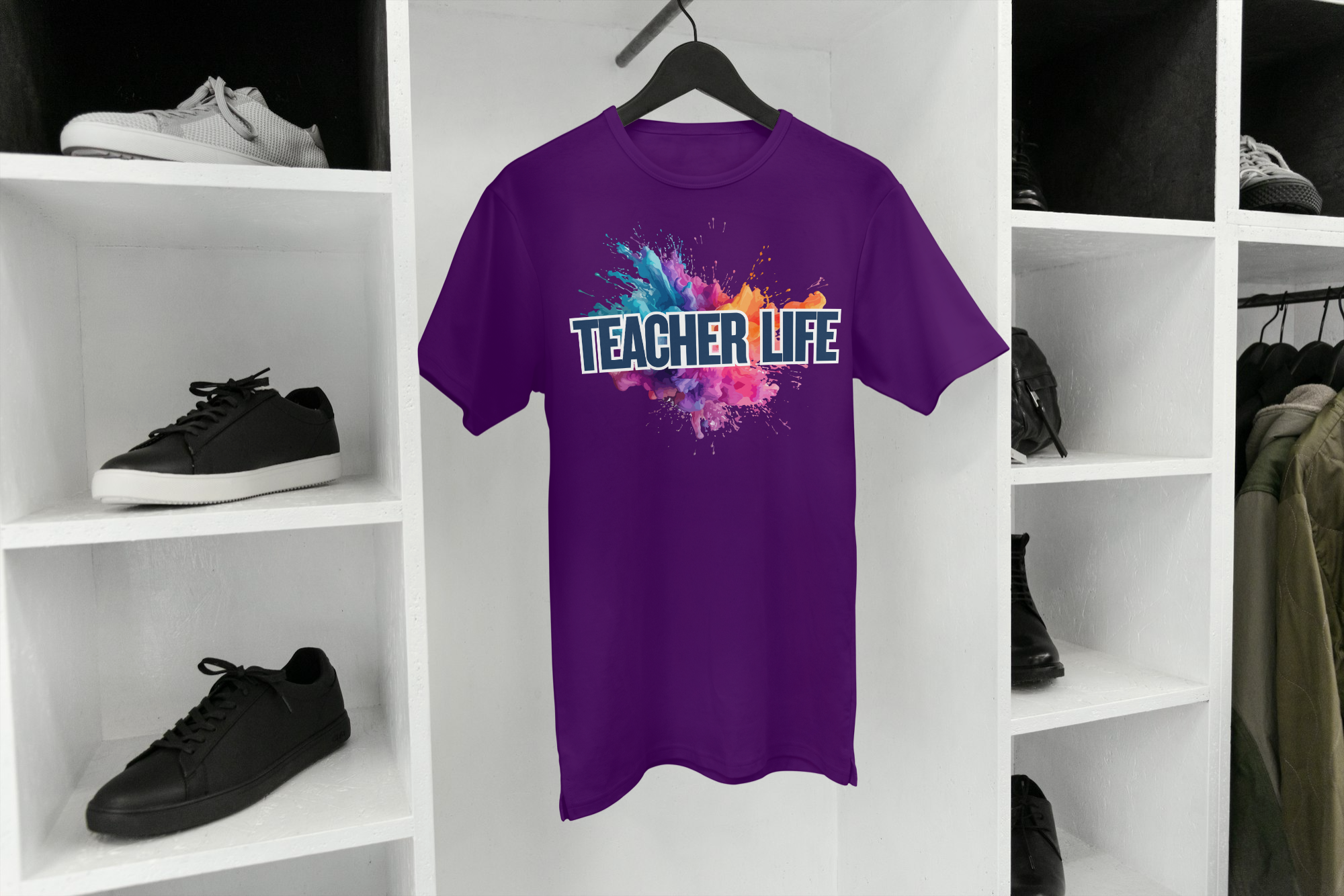 "Teacher Life" Splash Tee – Bold, Bright, and Made to Inspire