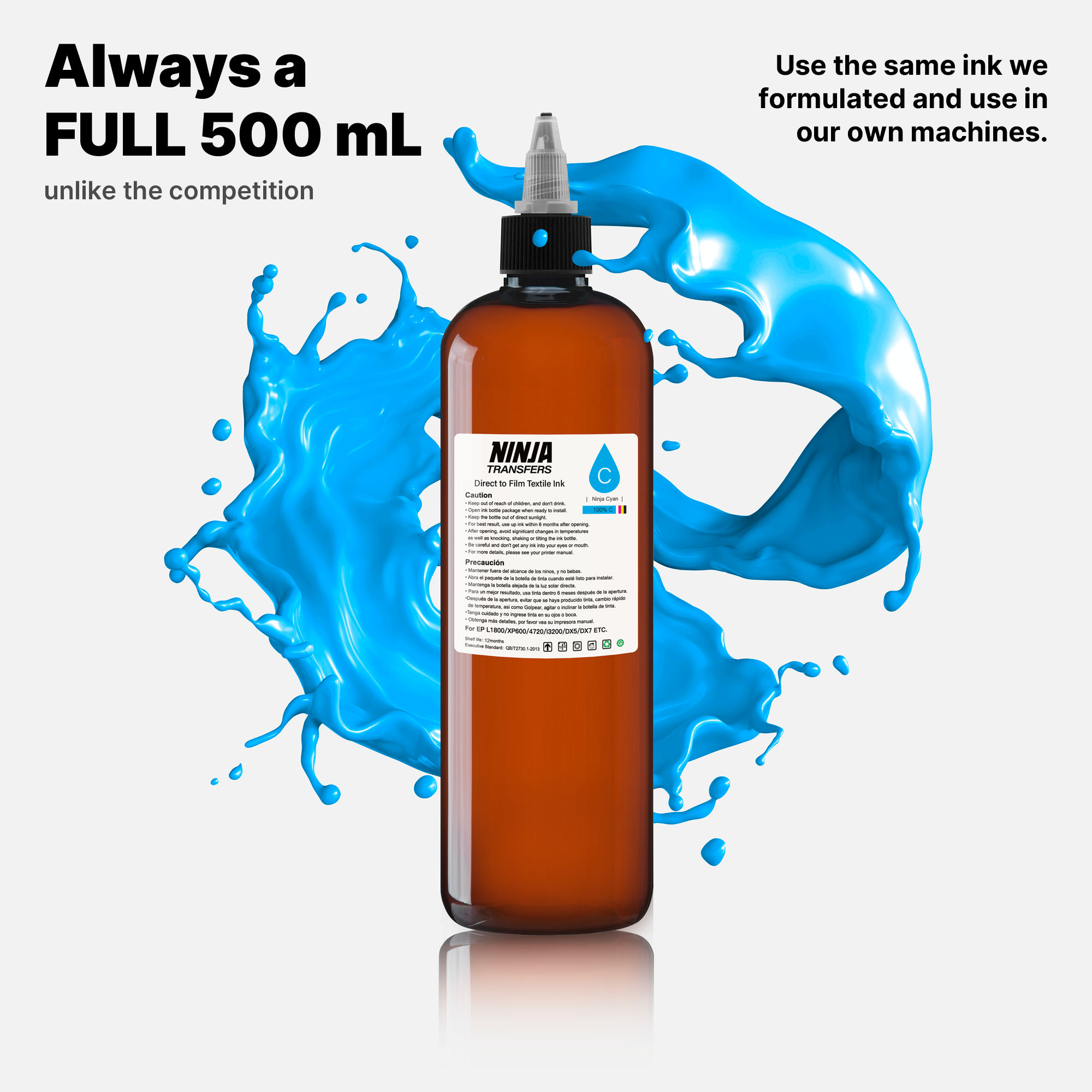 Premium DTF Cyan Ink | Professional Grade | Crisp, Clear & True-to-Color