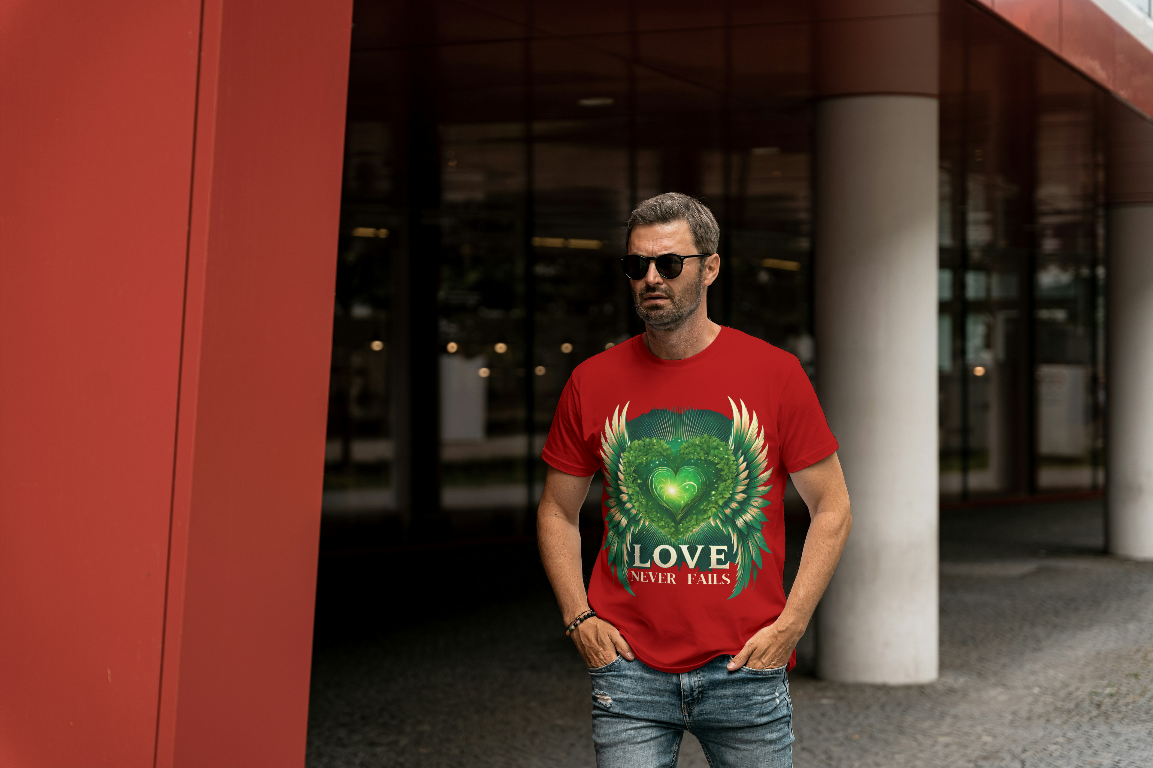 Love Never Fails Winged Heart Tee