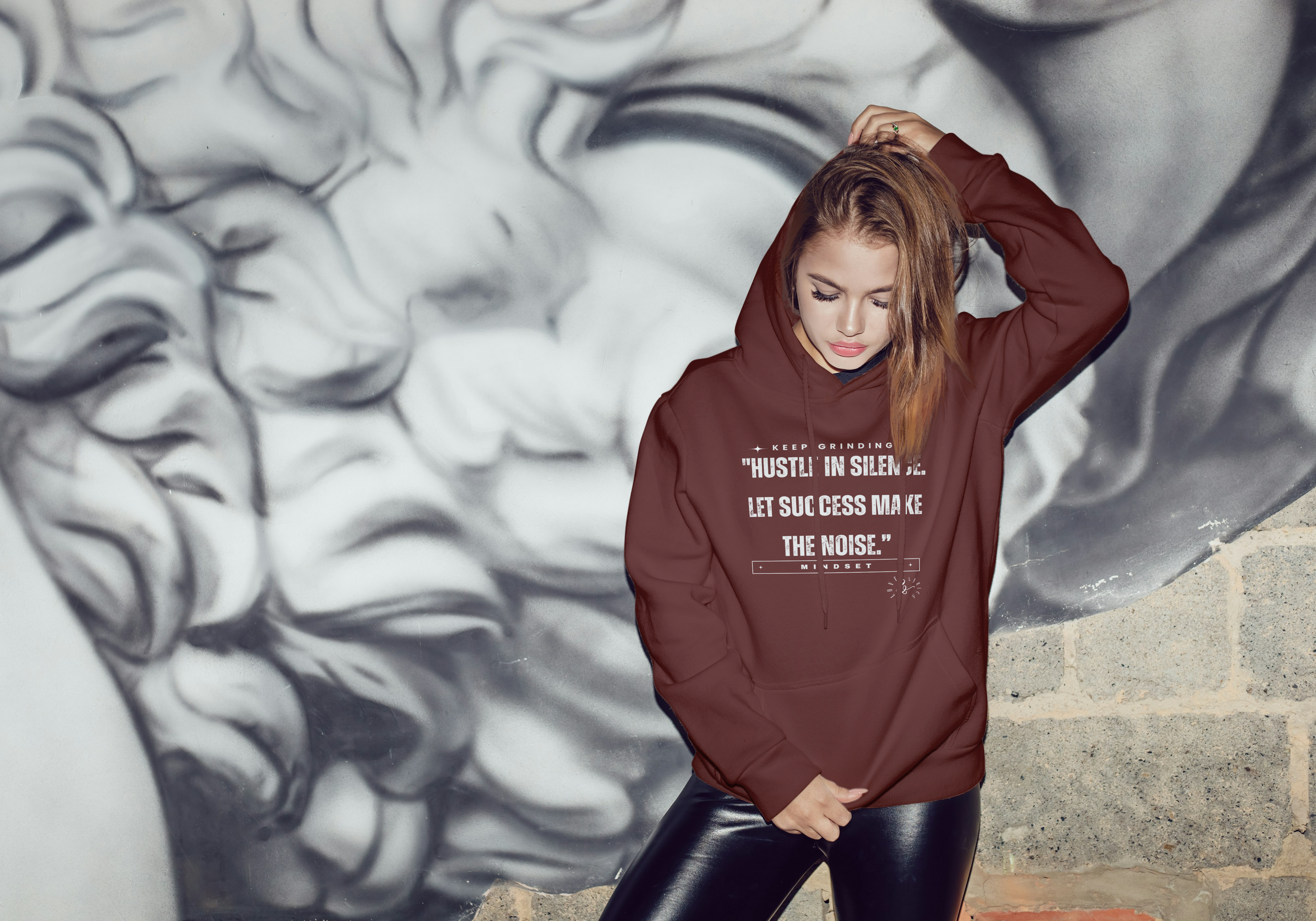 "Hustle in Silence, Let Success Make the Noise"-BLK/WHT