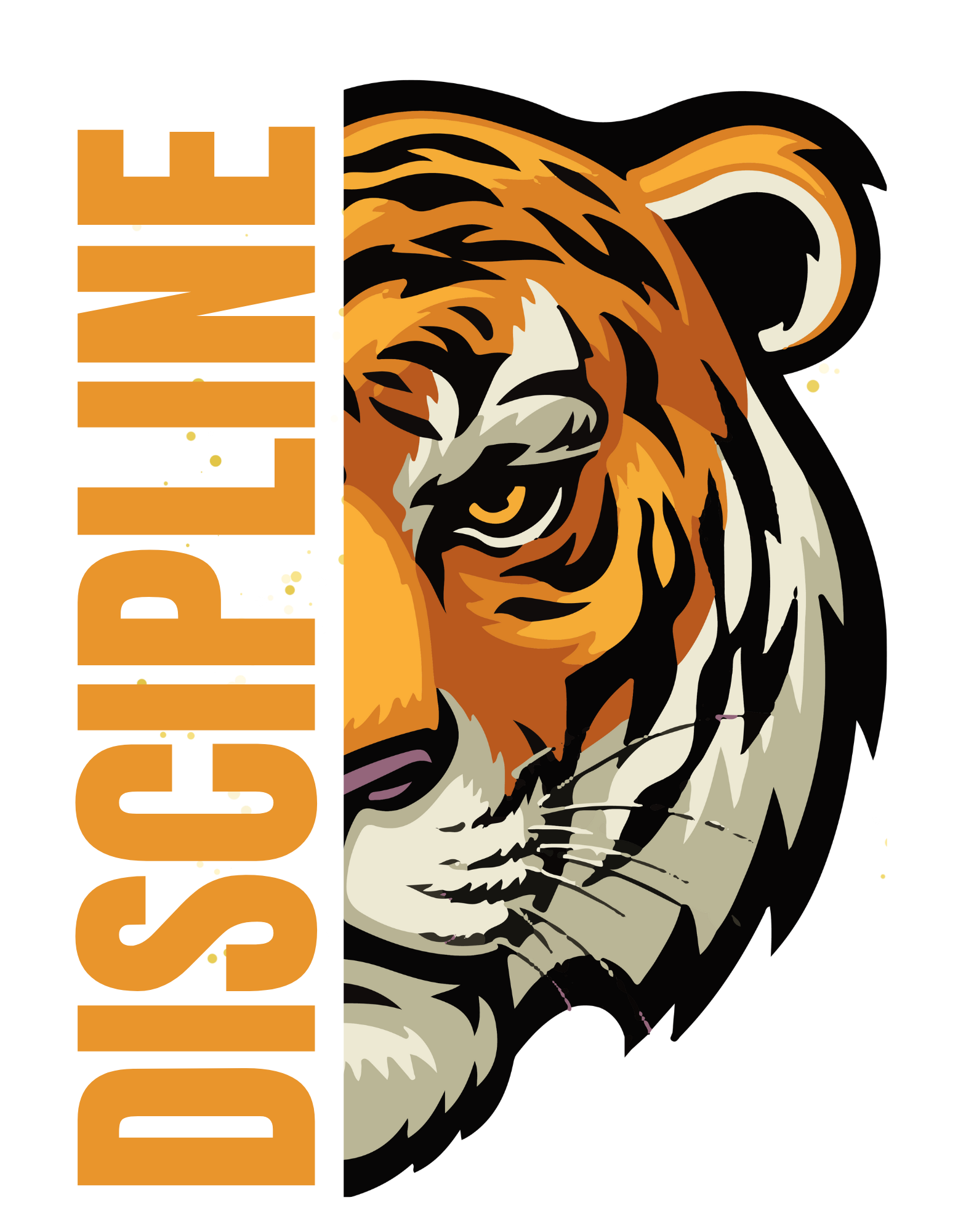 Discipline – Tiger Motivation PNG (Transparent Background)