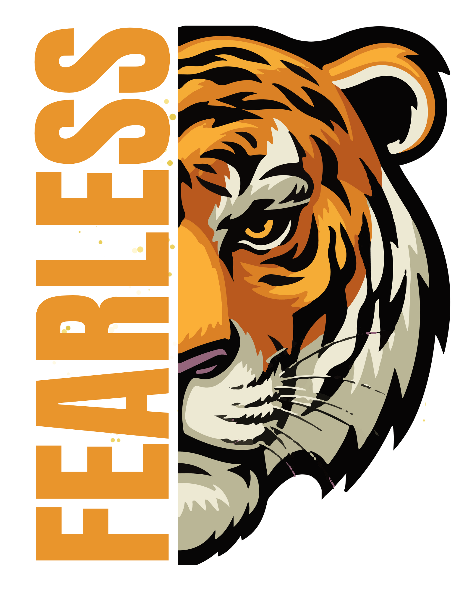 Fearless – Tiger Motivation PNG (Transparent Background)