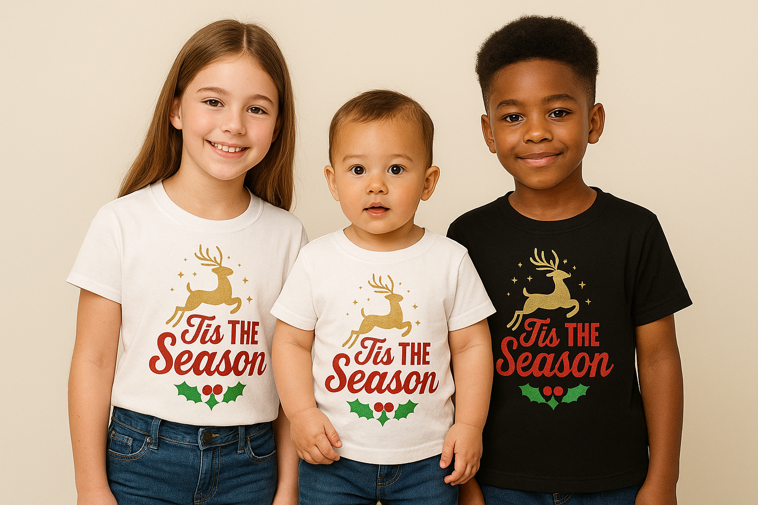 ’Tis The Season Holiday Reindeer Tee (Adult Unisex, YOUTH, TODDLER AND INFANT)