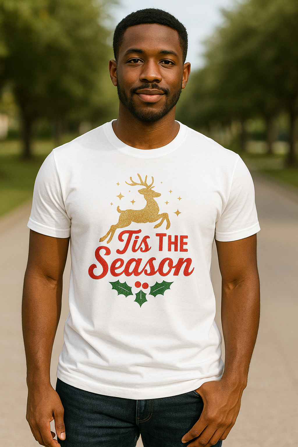 ’Tis The Season Holiday Reindeer Tee (Adult Unisex, YOUTH, TODDLER AND INFANT)