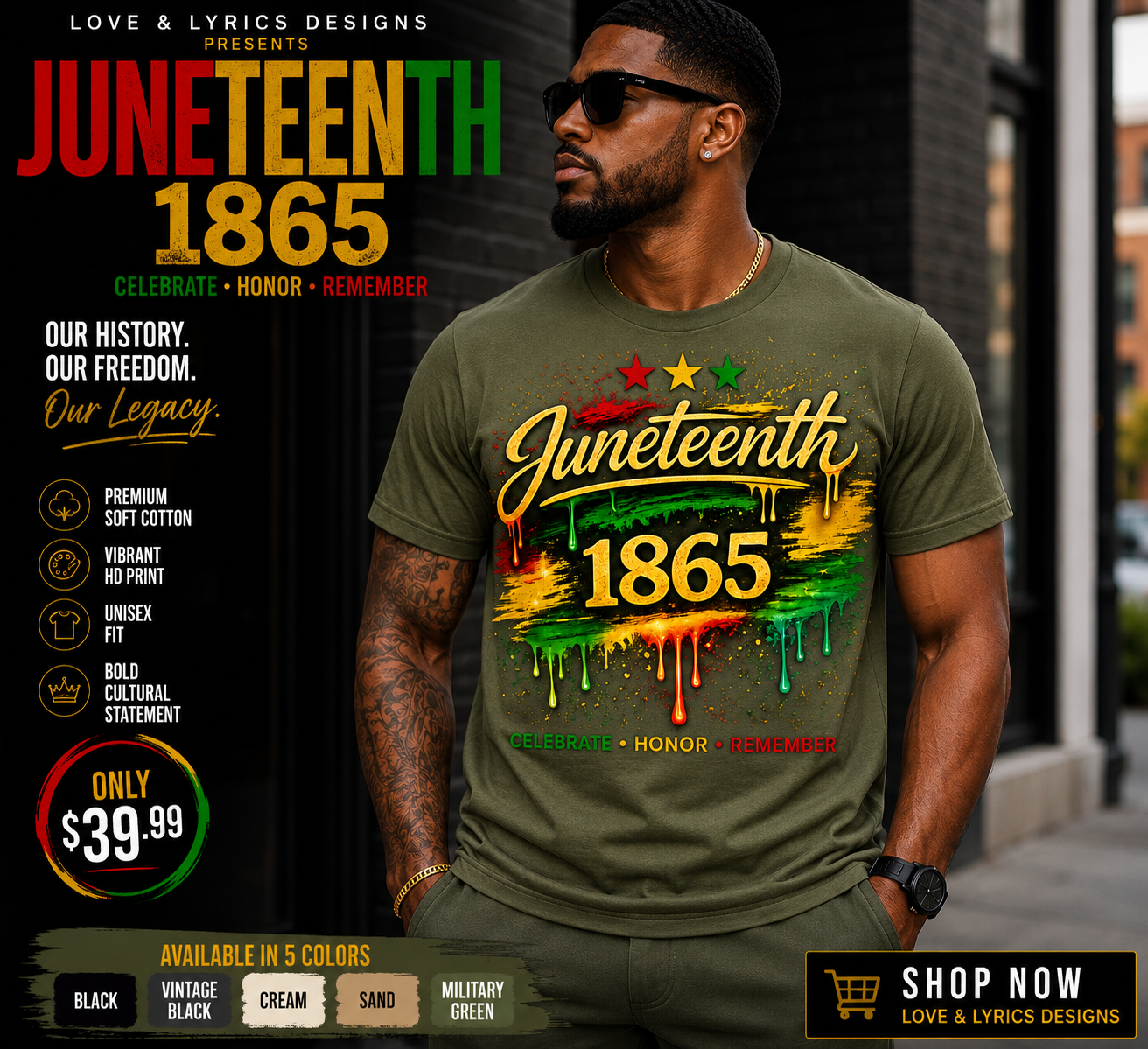 Juneteenth 1865 Drip Edition™ Tee