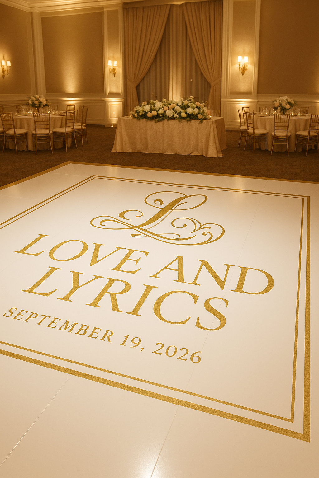 Custom Wedding Monogram Dance Floor Decal