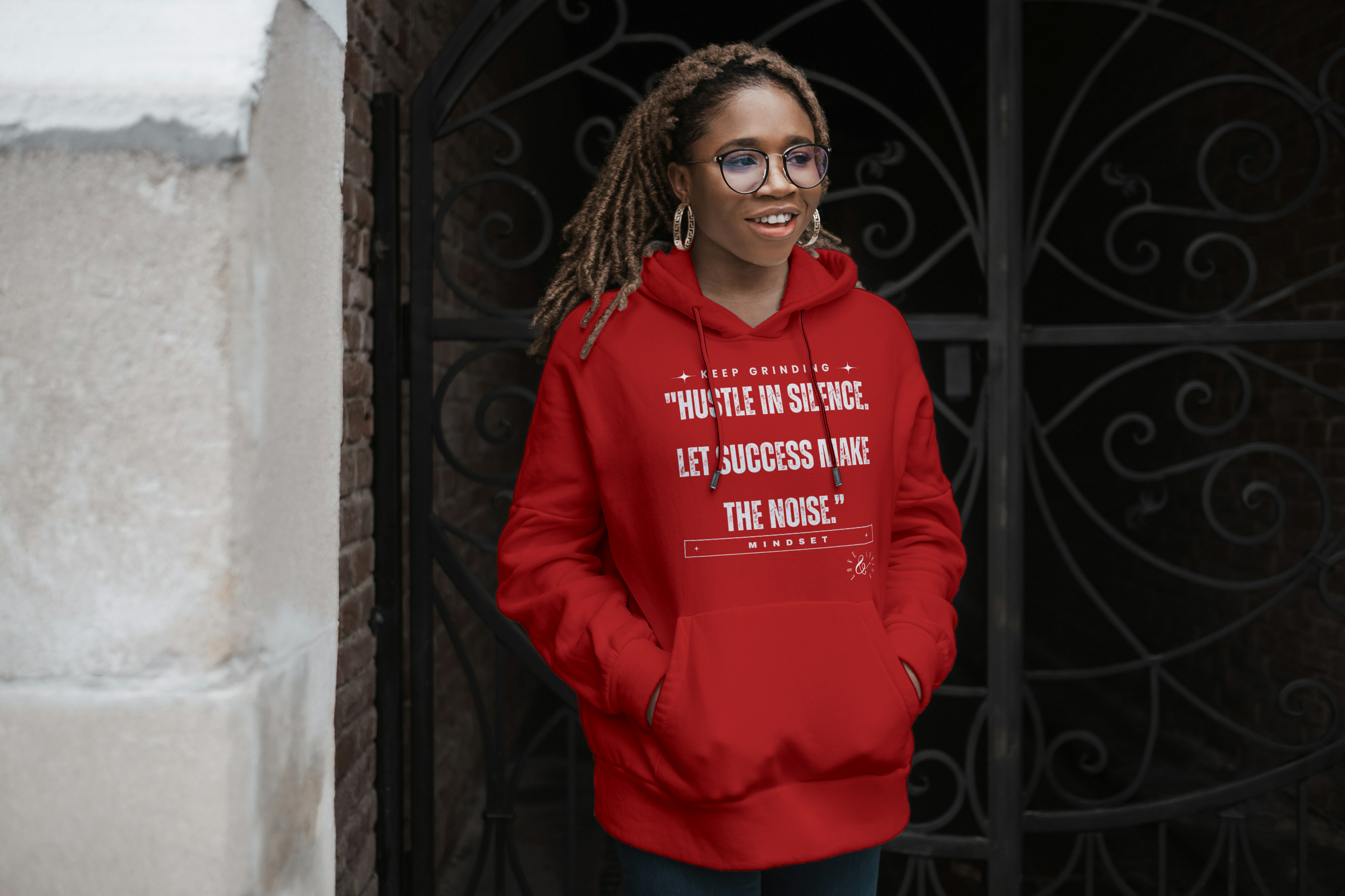 "Hustle in Silence, Let Success Make the Noise"-BLK/WHT