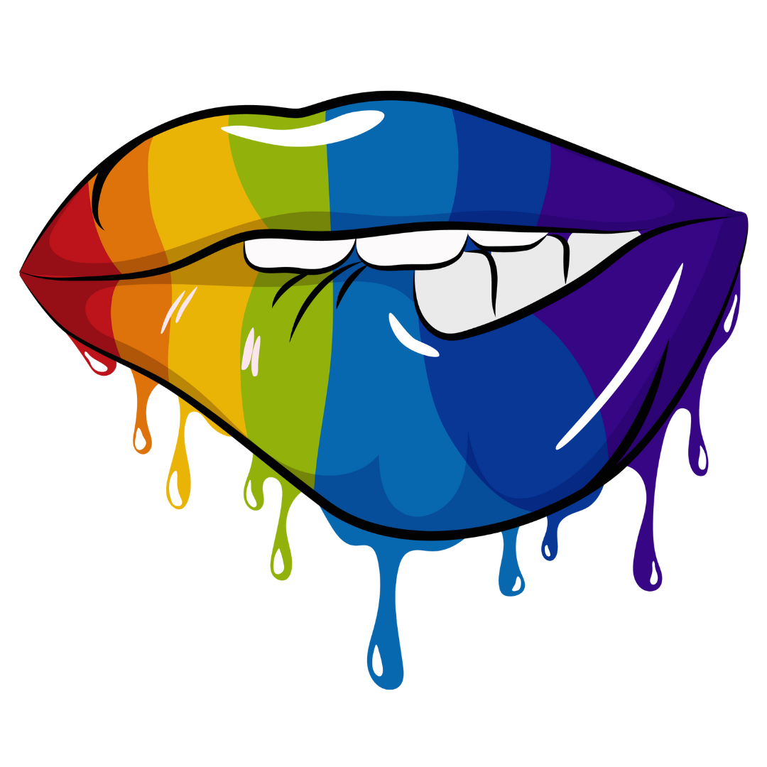 Pride Rainbow Drip Lips – LGBTQ+ Celebration PNG (Transparent Background)