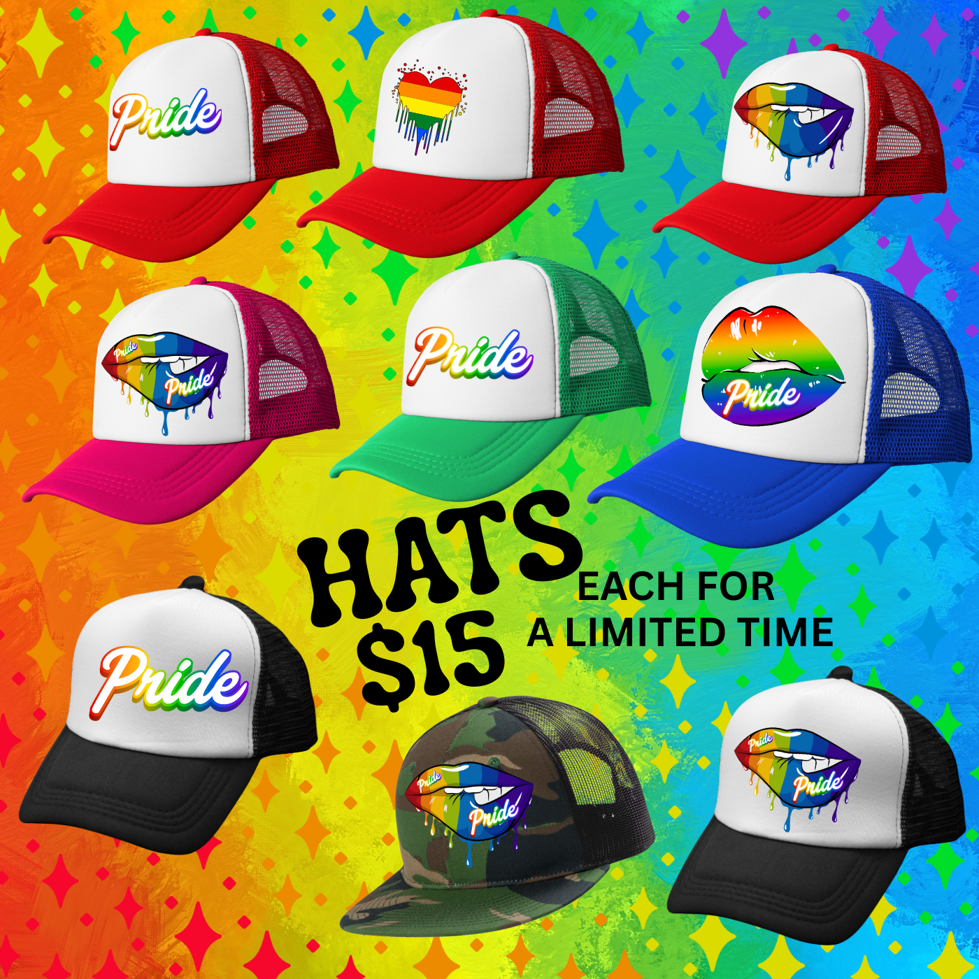 “Pride Drip Trucker Hats” – Limited Edition