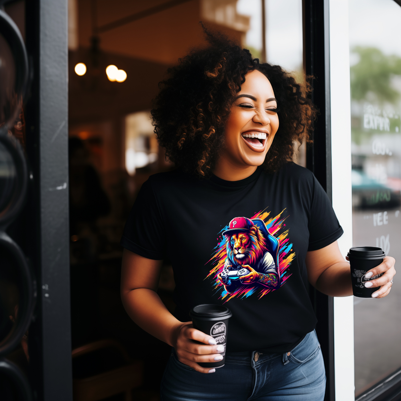 "Lagging Lion – Gamer’s Grind Tee" 🎮🦁