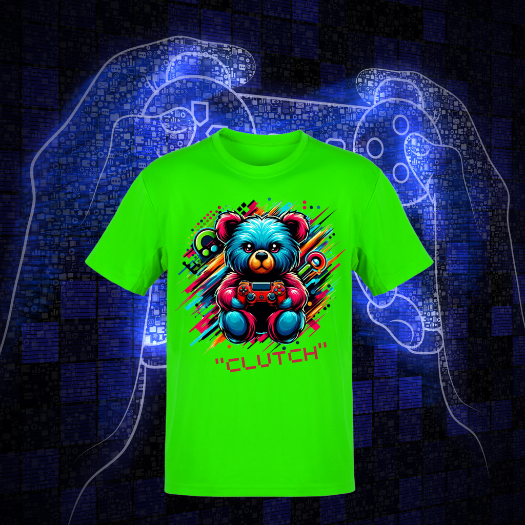 "Clutch Mode – Gamer Bear Tee" 🎮🐻