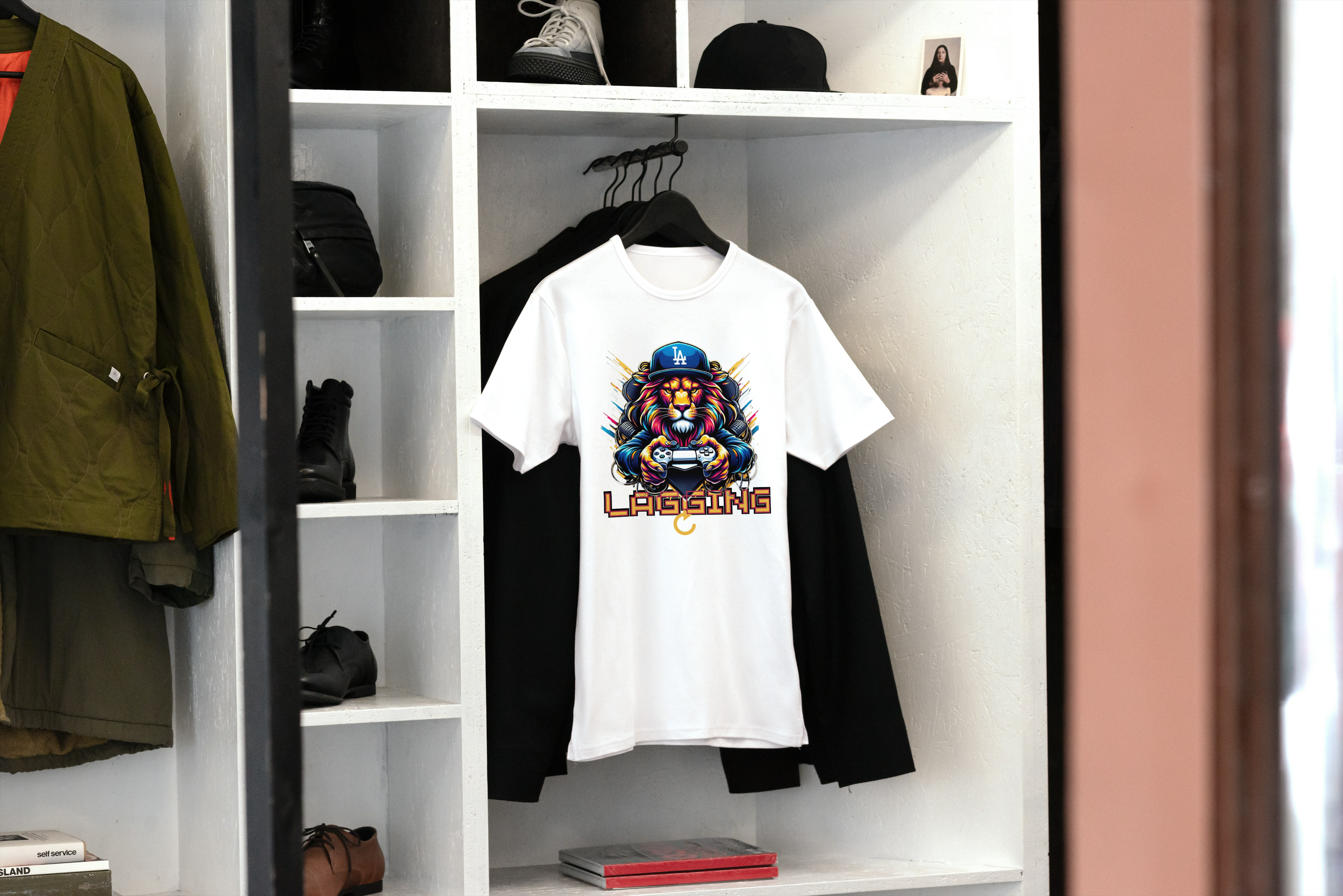 "Lagging Lion – Gamer’s Grind Tee" 🎮🦁