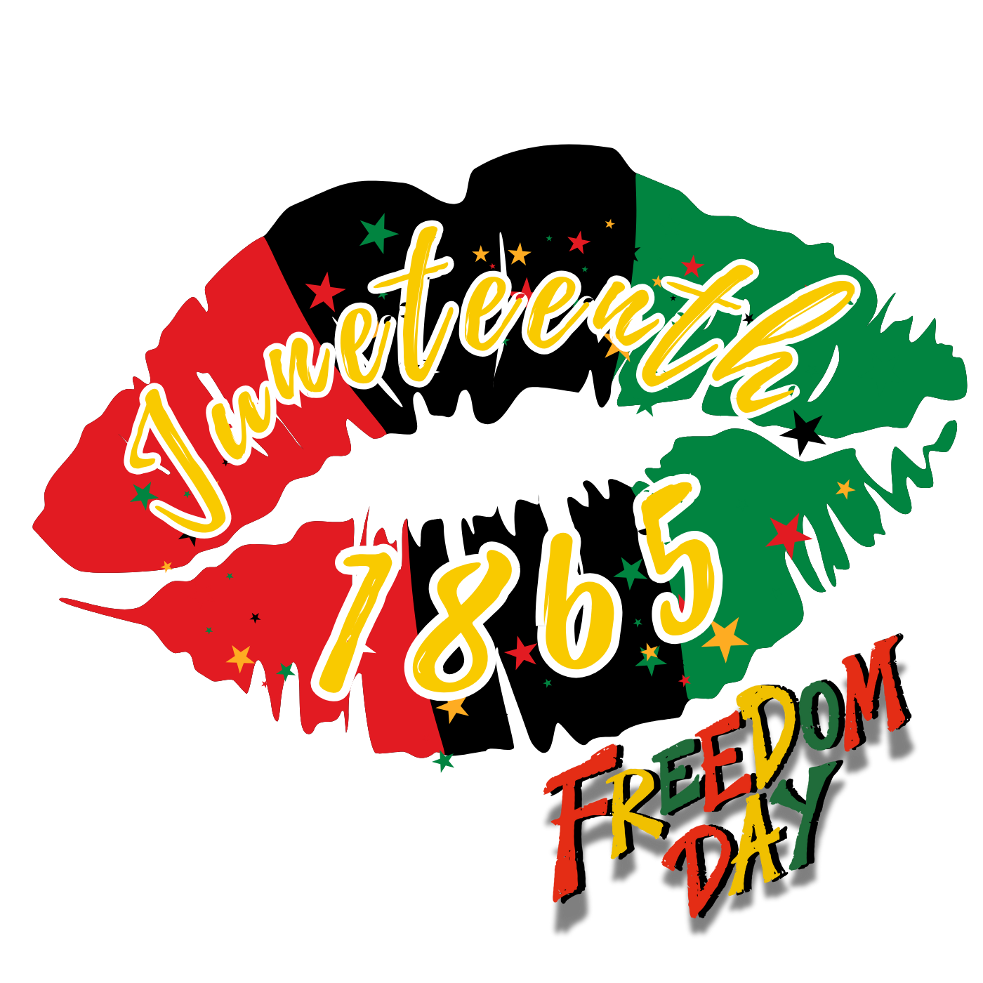 Juneteenth 1865 Freedom Day – Lips Design PNG (Transparent Background)