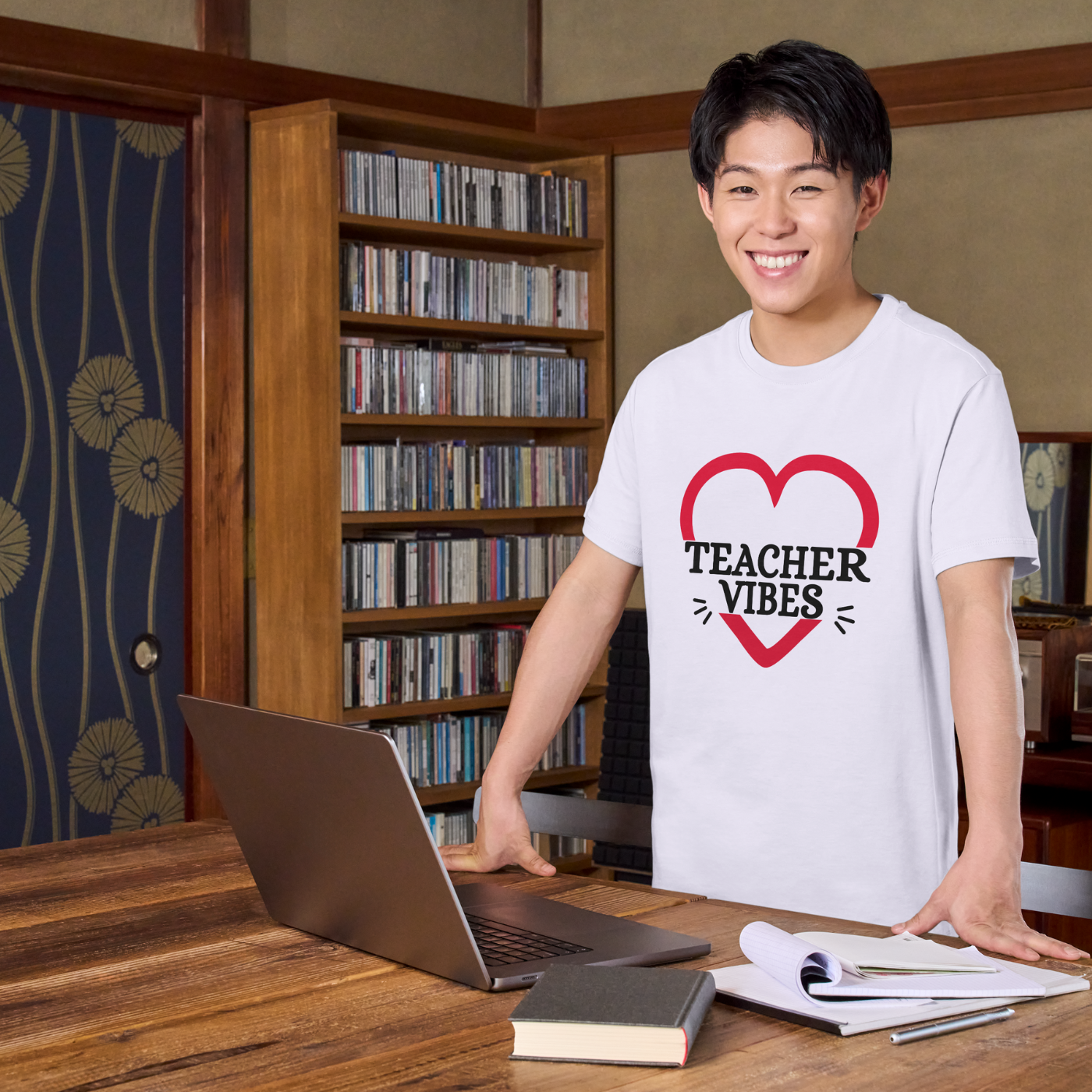 Teacher Vibes Heart Tee