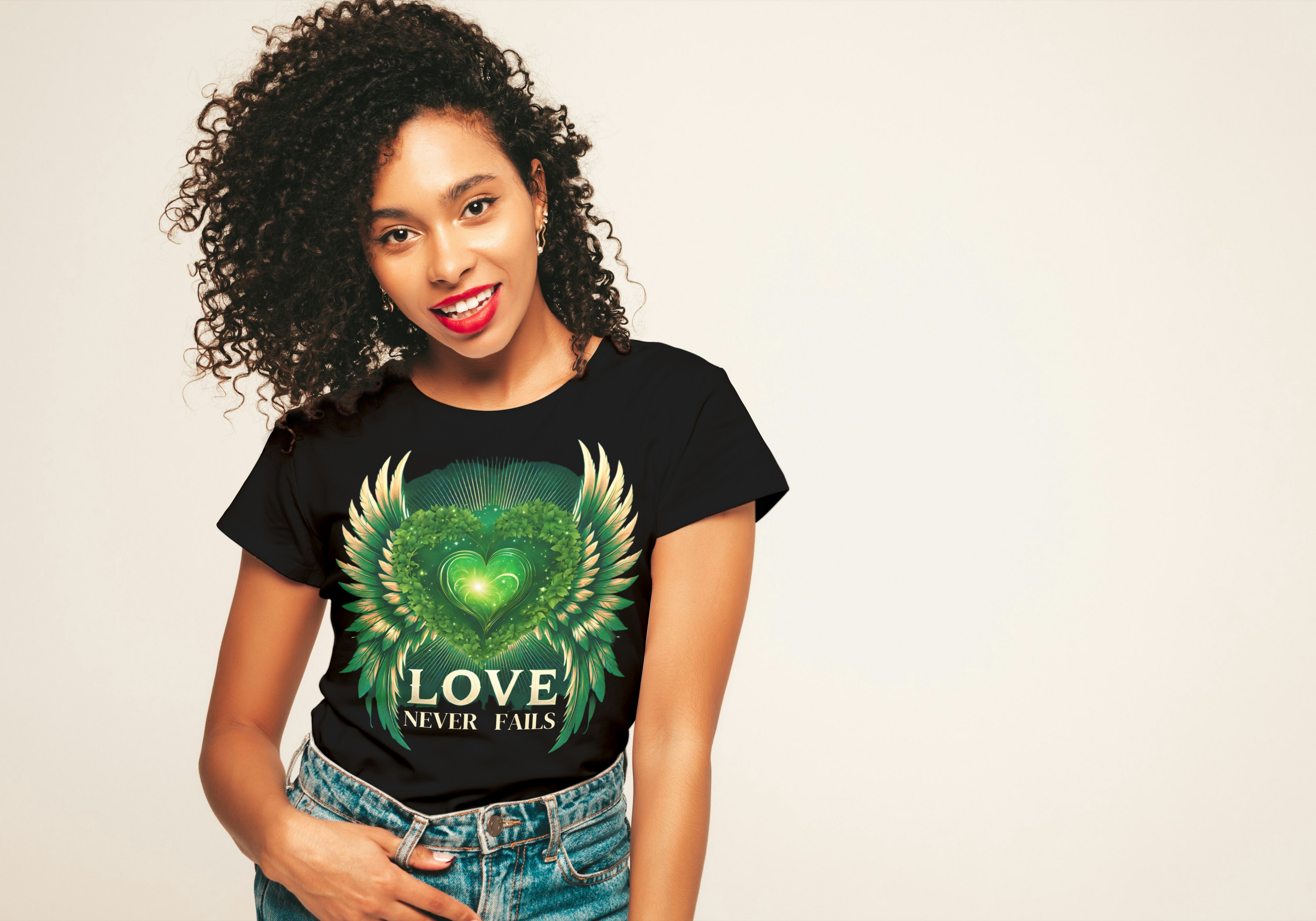 Love Never Fails Winged Heart Tee
