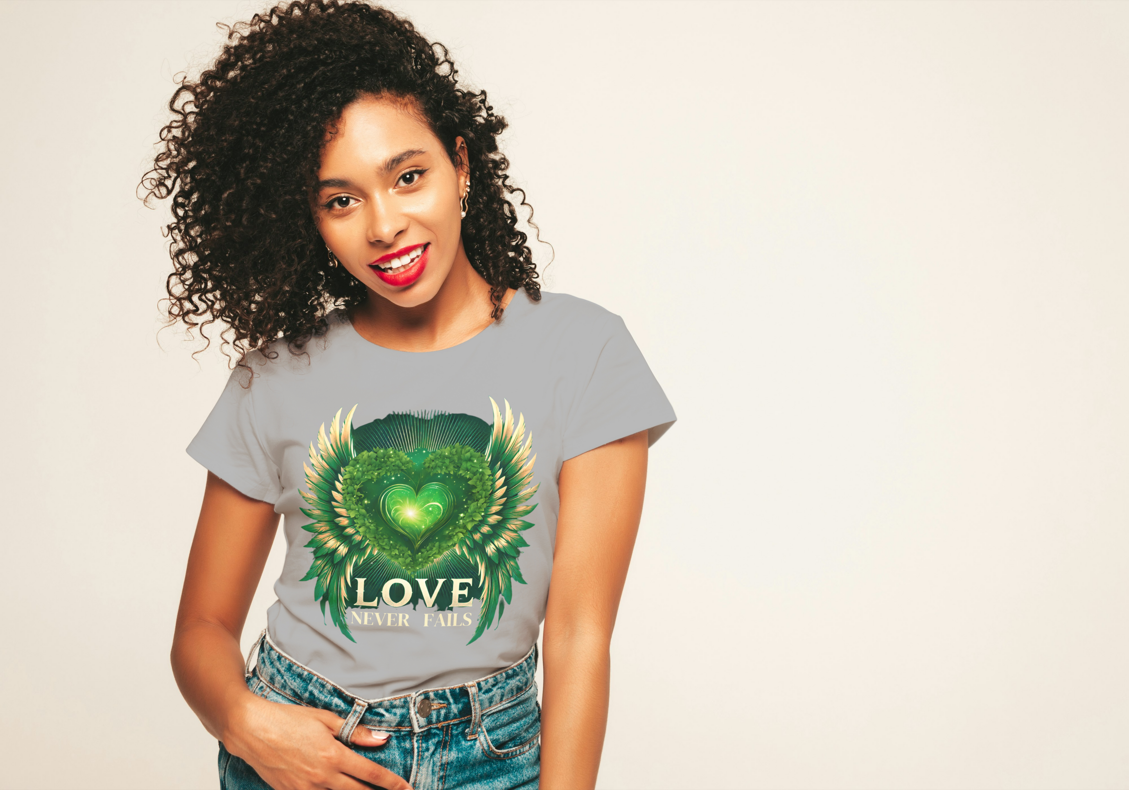 Love Never Fails Winged Heart Tee