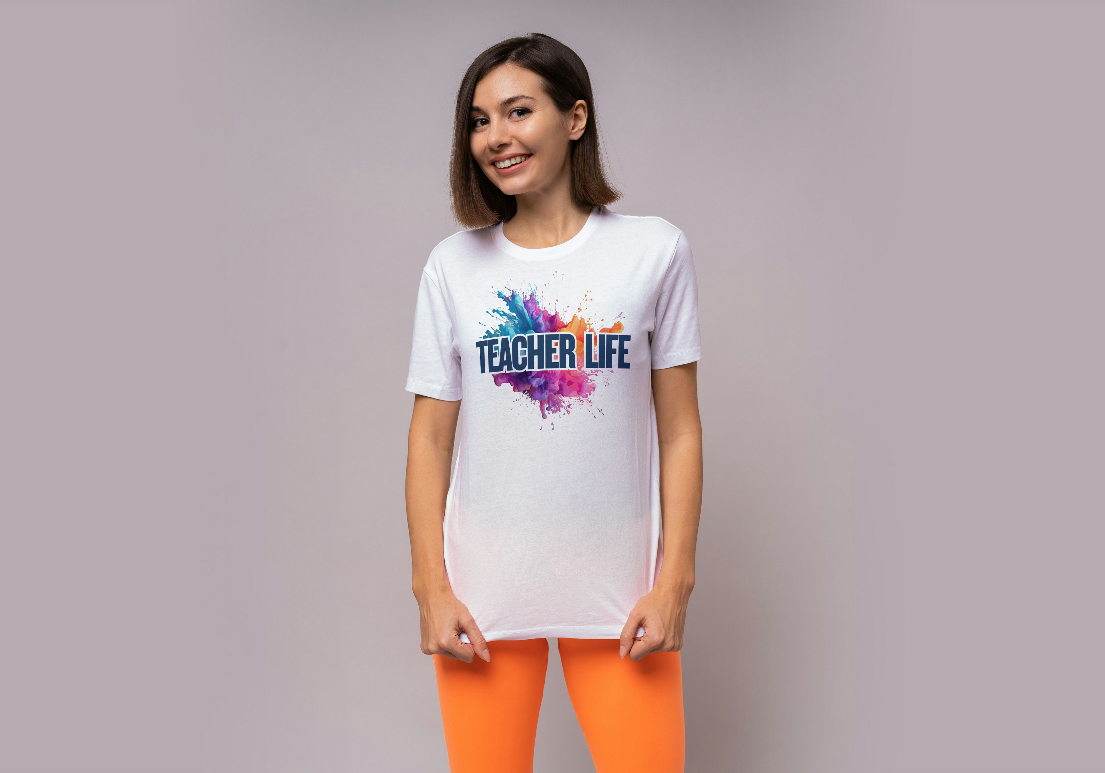 "Teacher Life" Splash Tee – Bold, Bright, and Made to Inspire