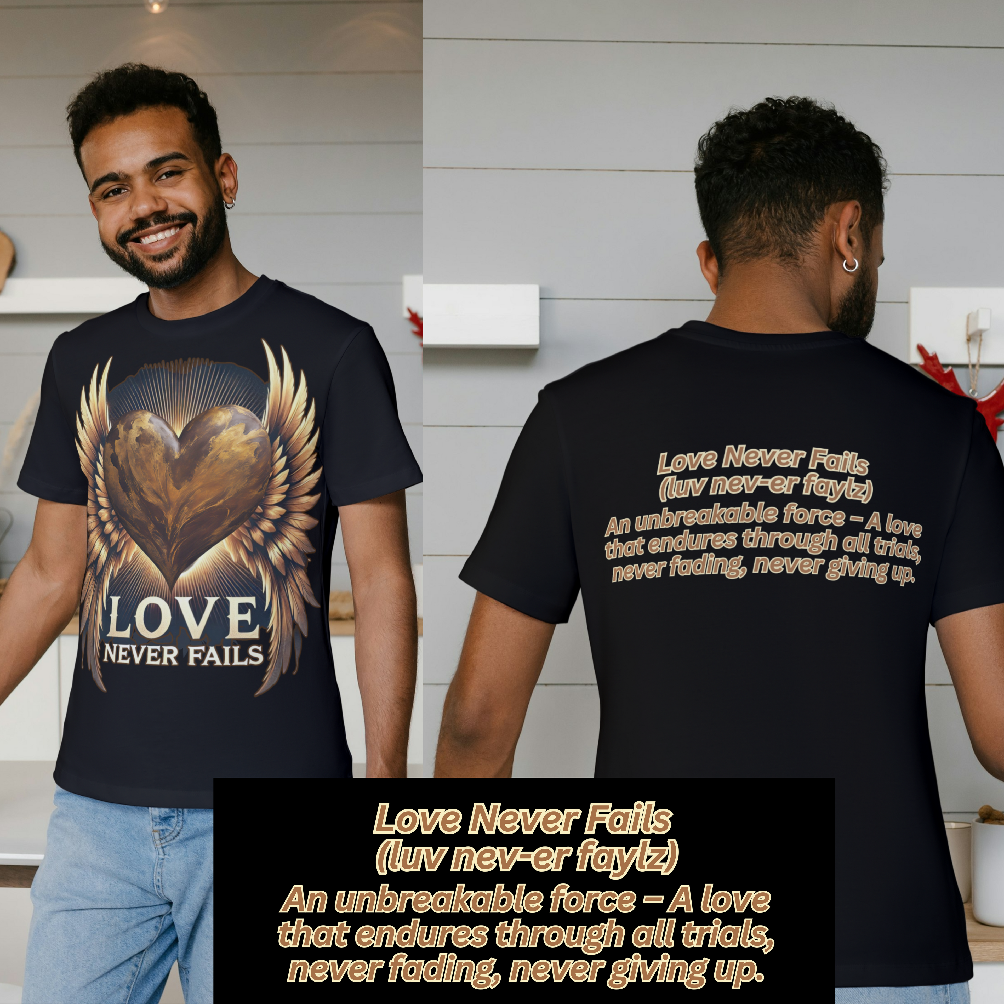 Love Never Fails Winged Heart Tee