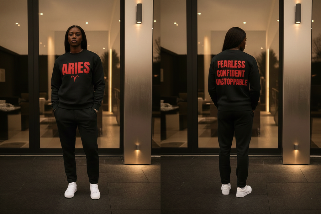 Aries Crewneck Sweatshirt — Women's Black/Red