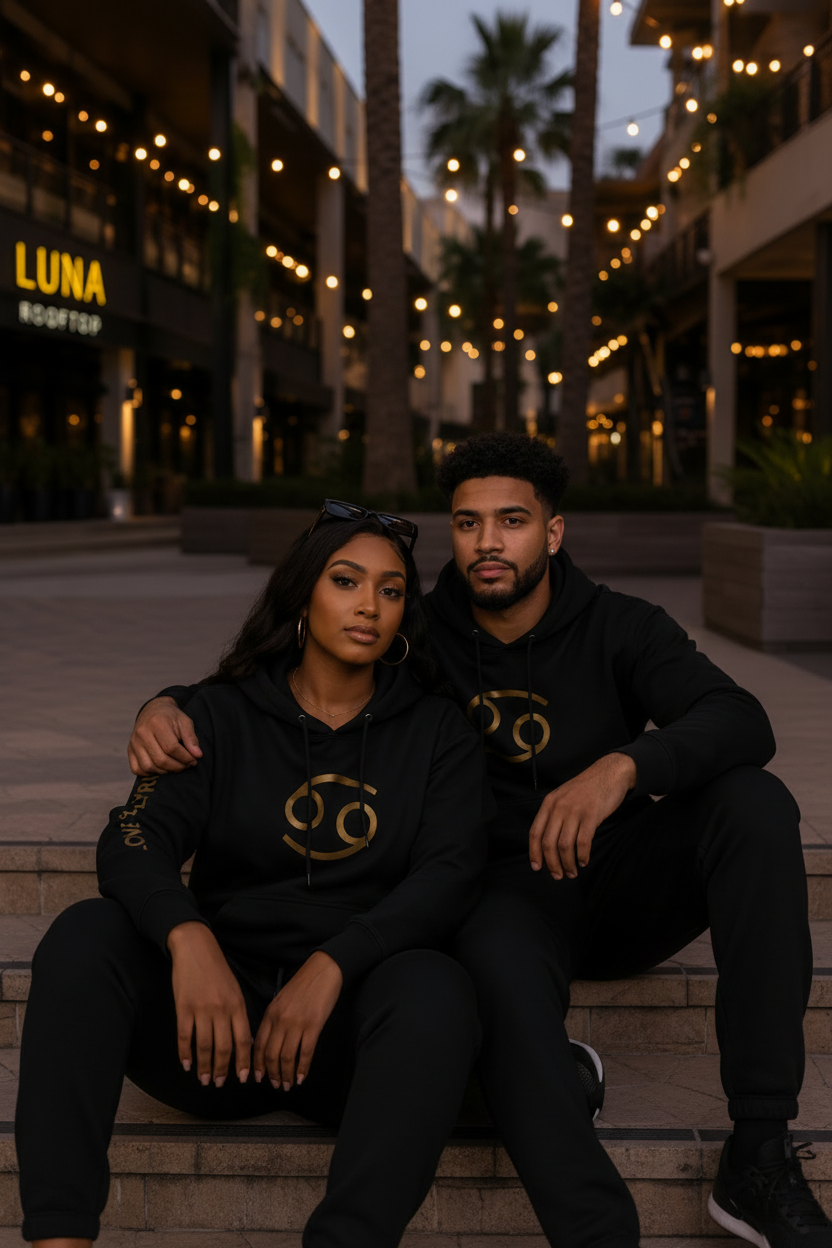 Couple seated red
