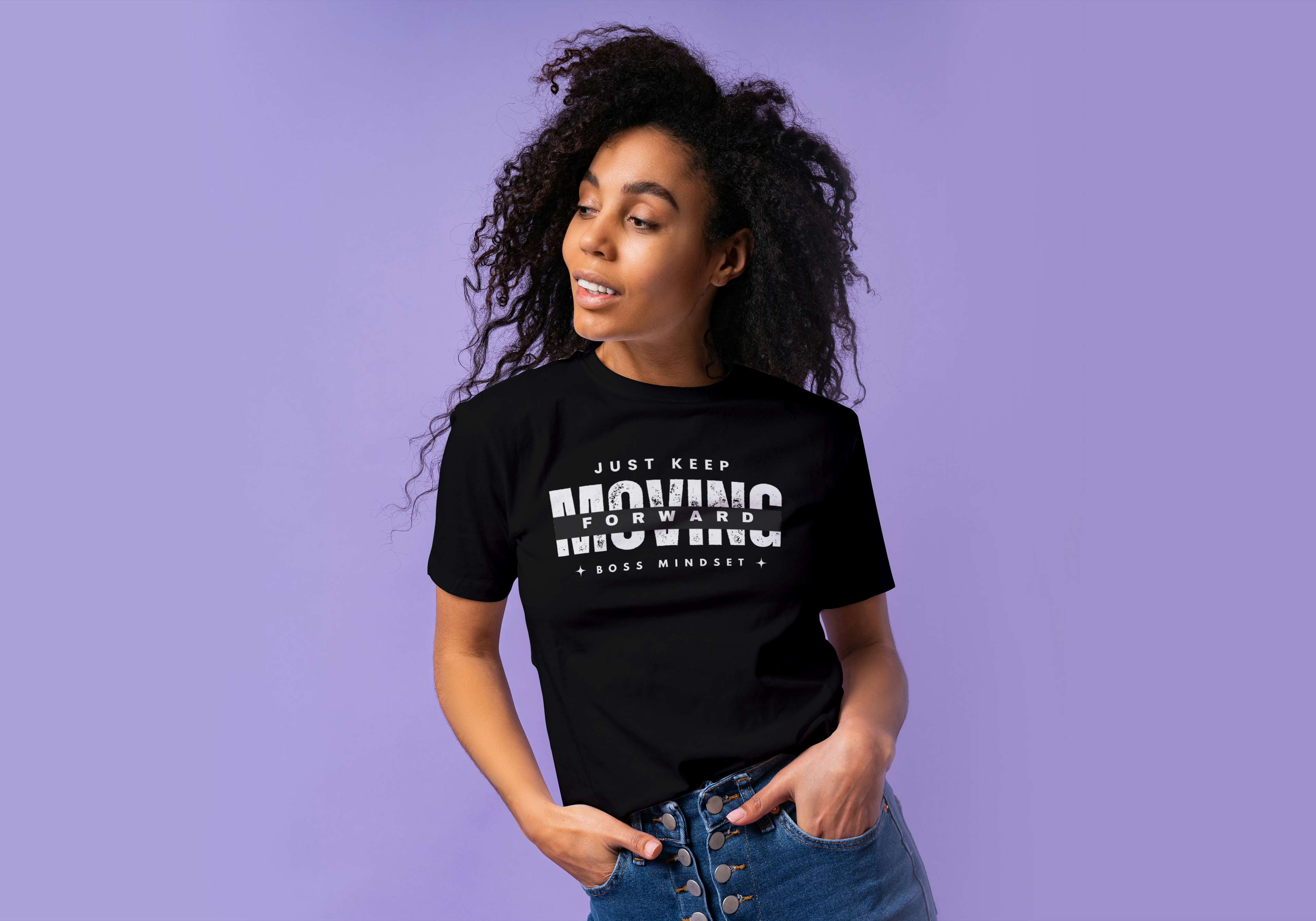 Just Keep Moving Forward-BLK/WHT