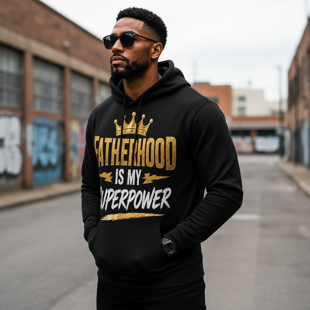 🖤👑 Fatherhood Is My Superpower™ | Premium Father's Day T-Shirt