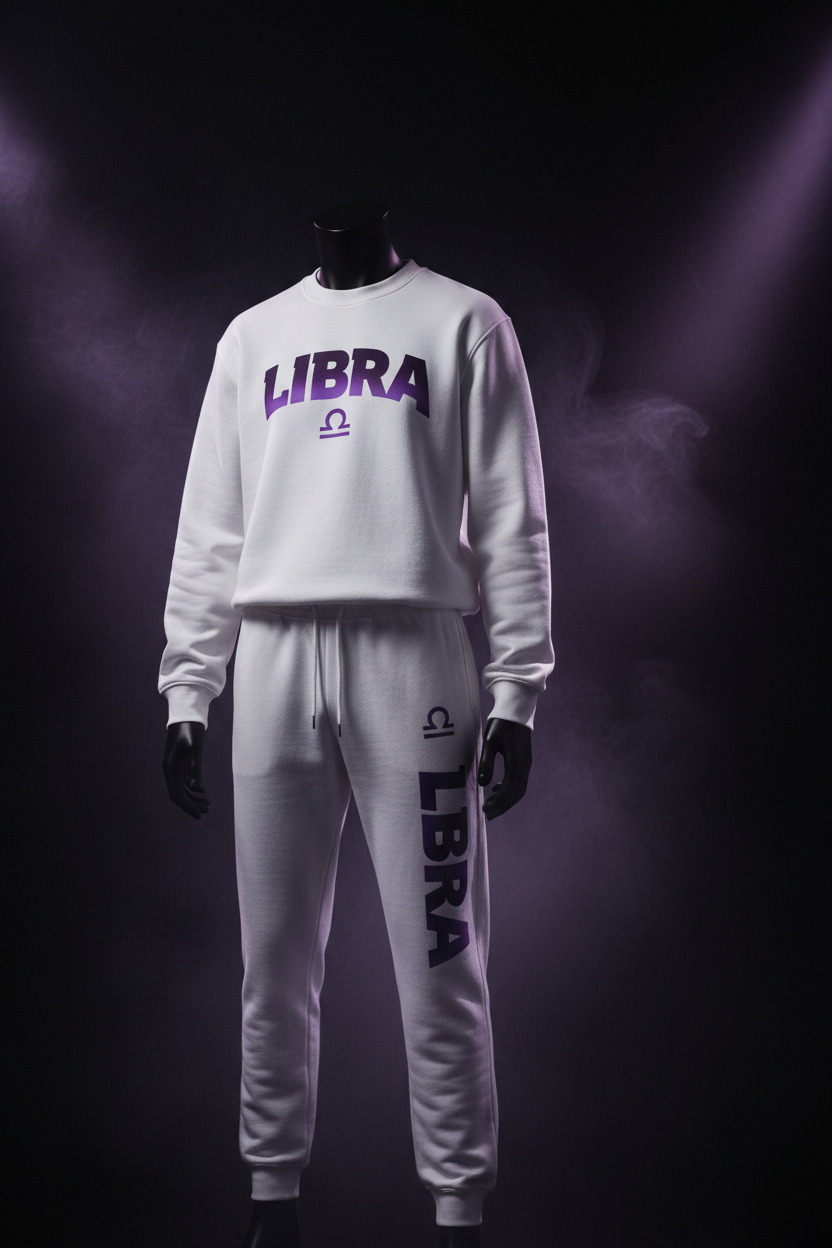 Libra Crewneck Set White