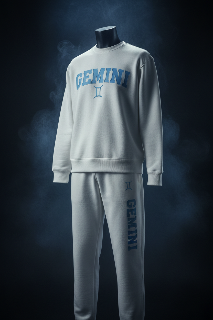 Gemini Sweatshirt + Sweatpants Set - White