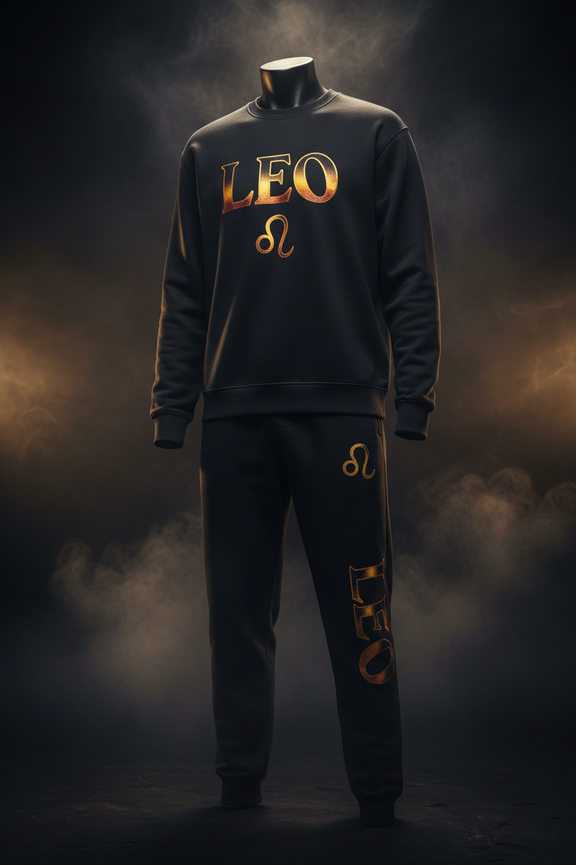 Leo Sweatshirt + Sweatpants Set - Black