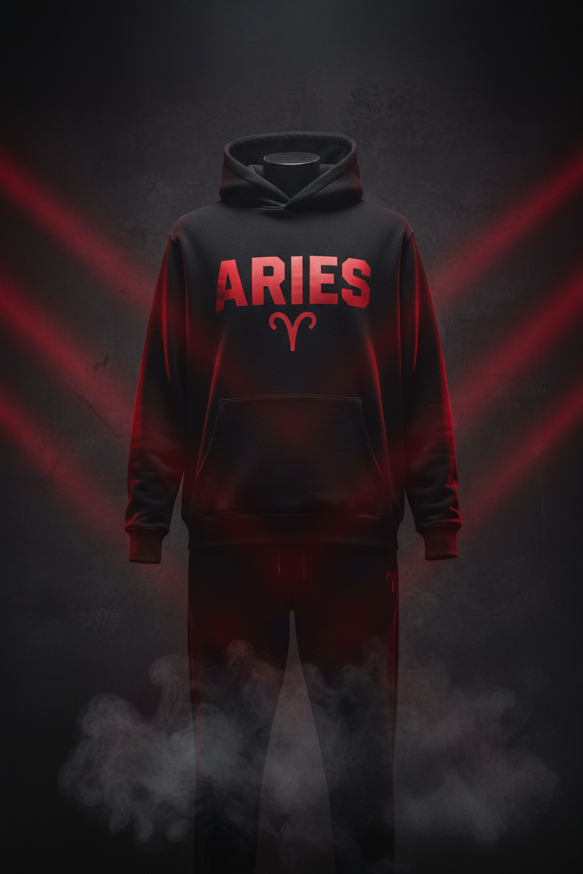 Aries Hoodie + Sweatpants Set - Black