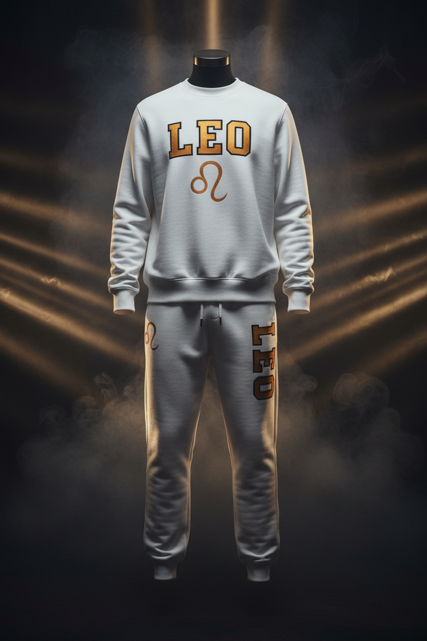 Leo Sweatshirt + Sweatpants Set - White