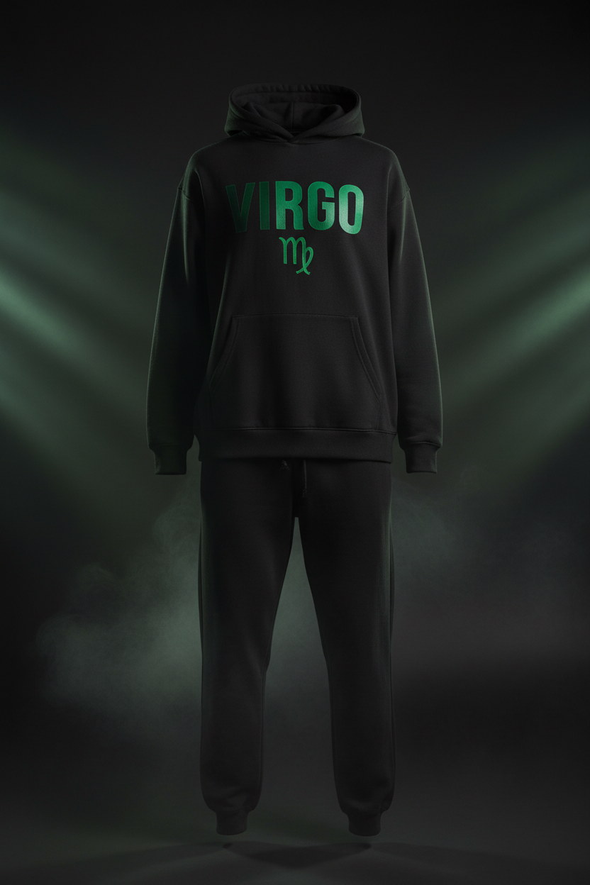 Virgo Hoodie + Sweatpants Set - Black