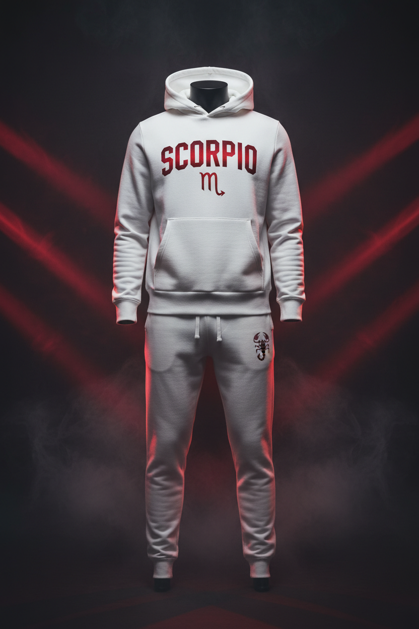 Scorpio Hoodie + Sweatpants Set White