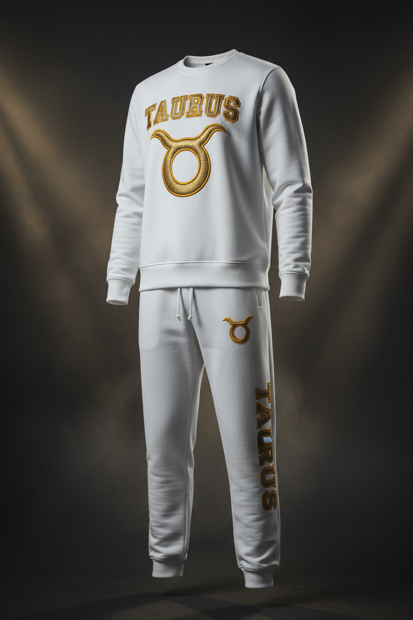 Taurus Sweatshirt + Sweatpants Set - White