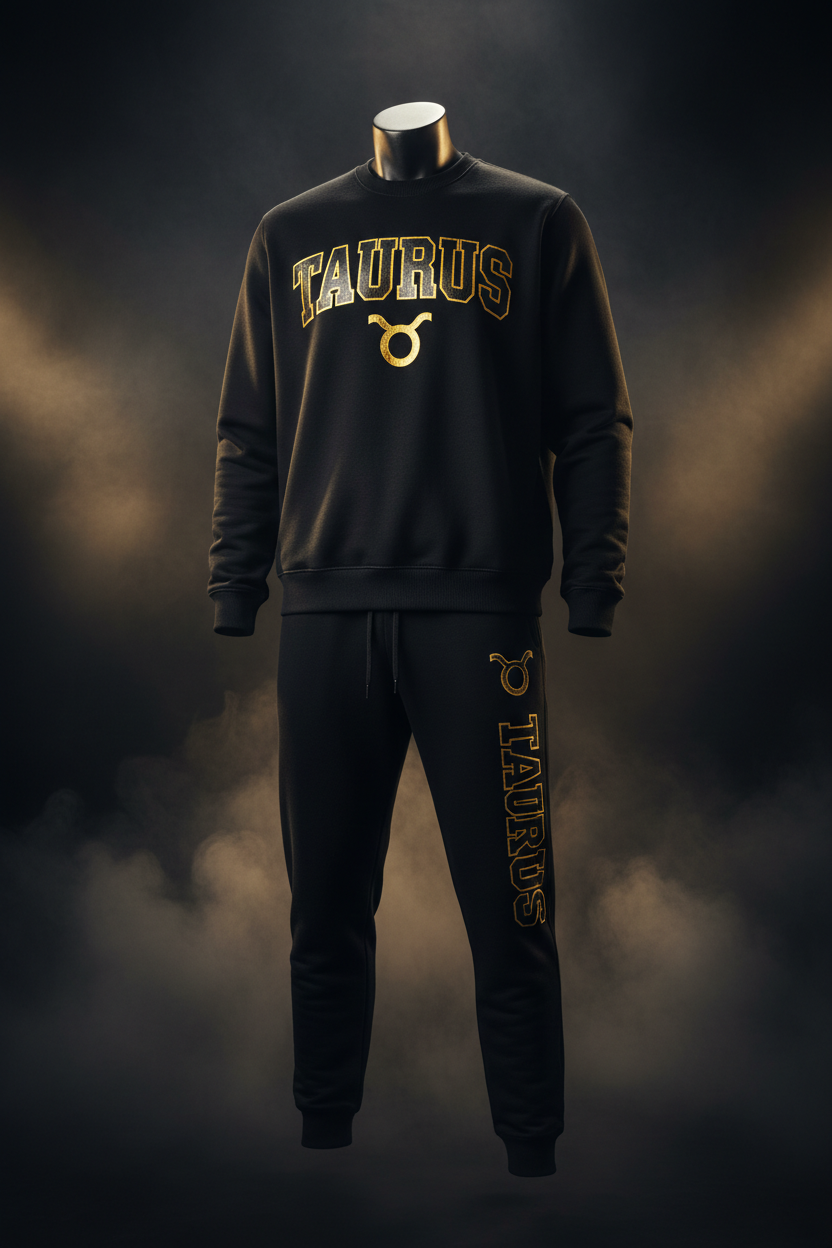 Taurus Sweatshirt + Sweatpants Set - Black