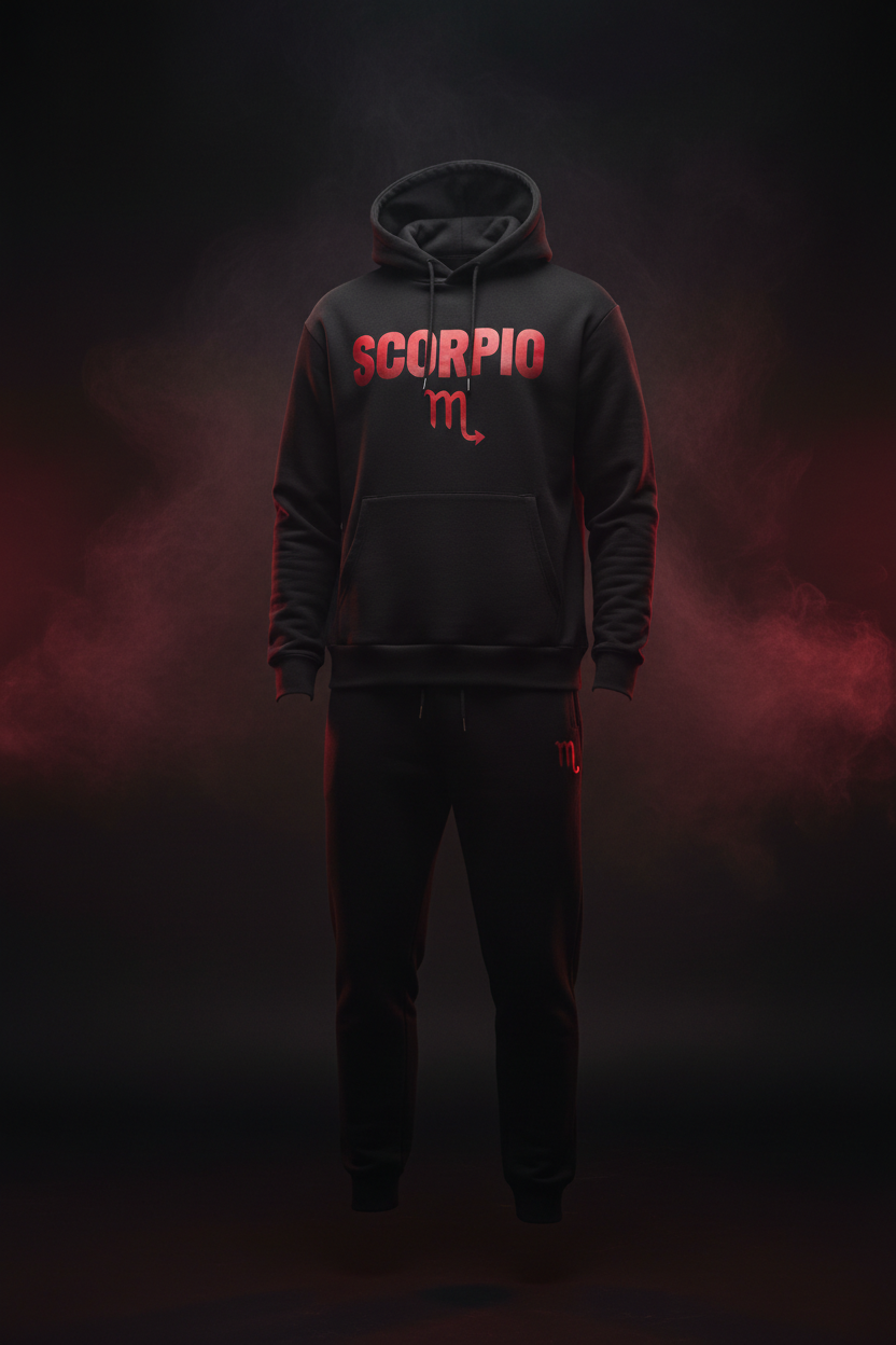 Scorpio Hoodie + Sweatpants Set Black