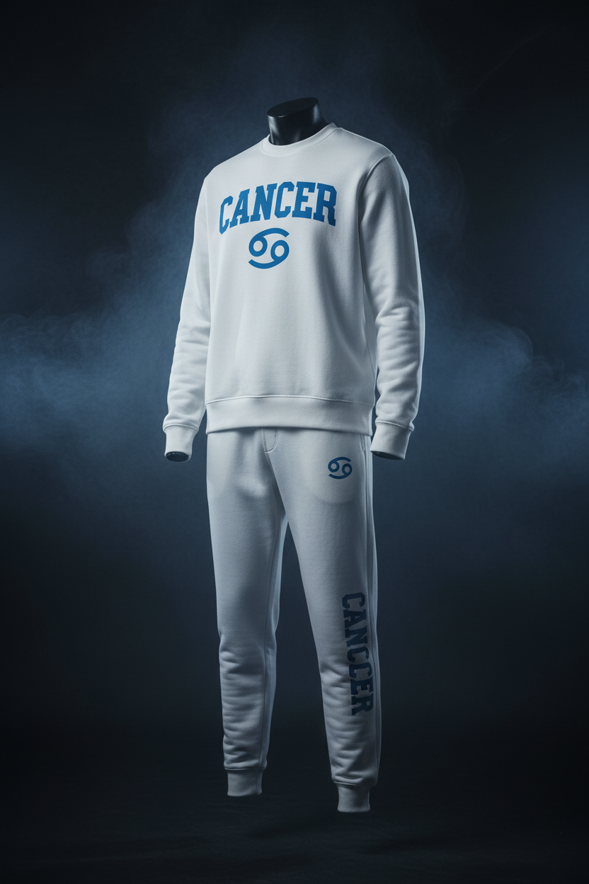 Cancer Sweatshirt + Sweatpants Set - White