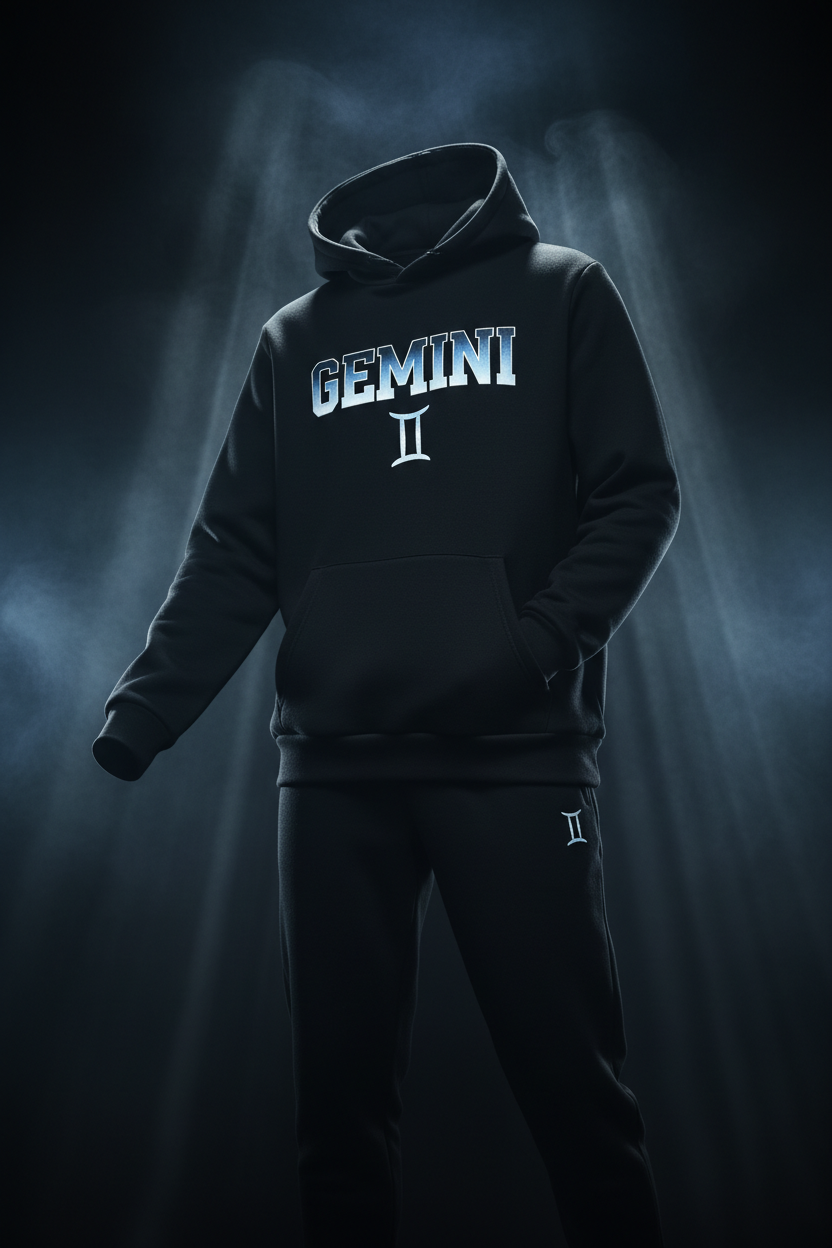 Gemini Hoodie + Sweatpants Set - Black