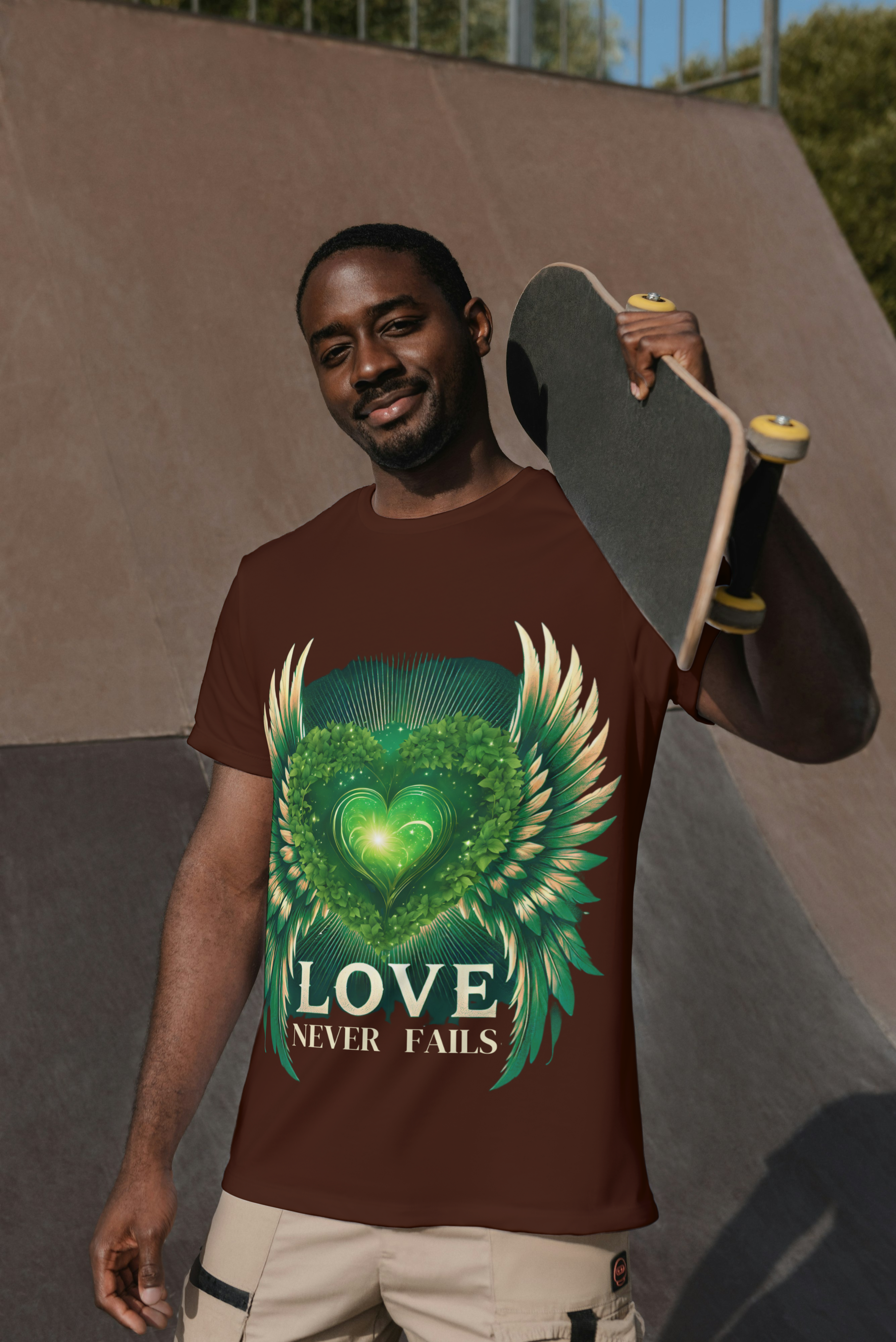 Love Never Fails Winged Heart Tee