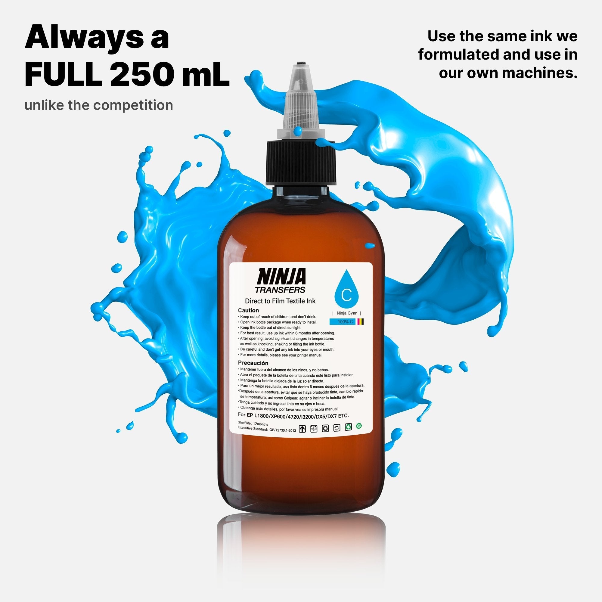 Premium DTF Cyan Ink | Professional Grade | Crisp, Clear & True-to-Color