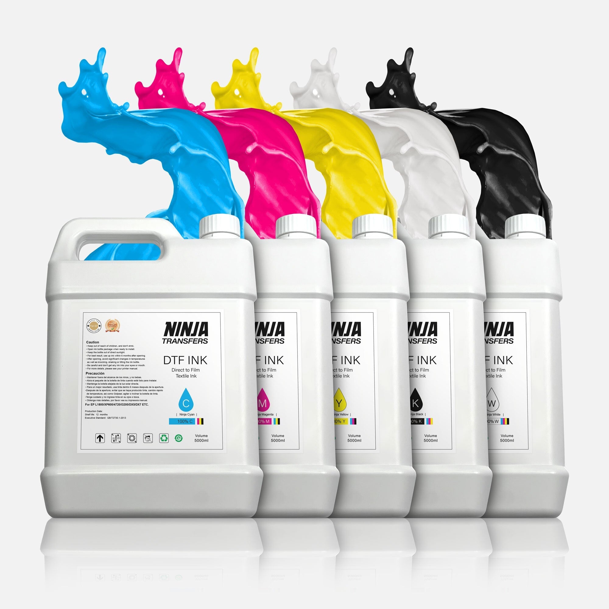 Premium DTF Ink | 5 Liters | Bulk Professional Grade for High-Volume Production