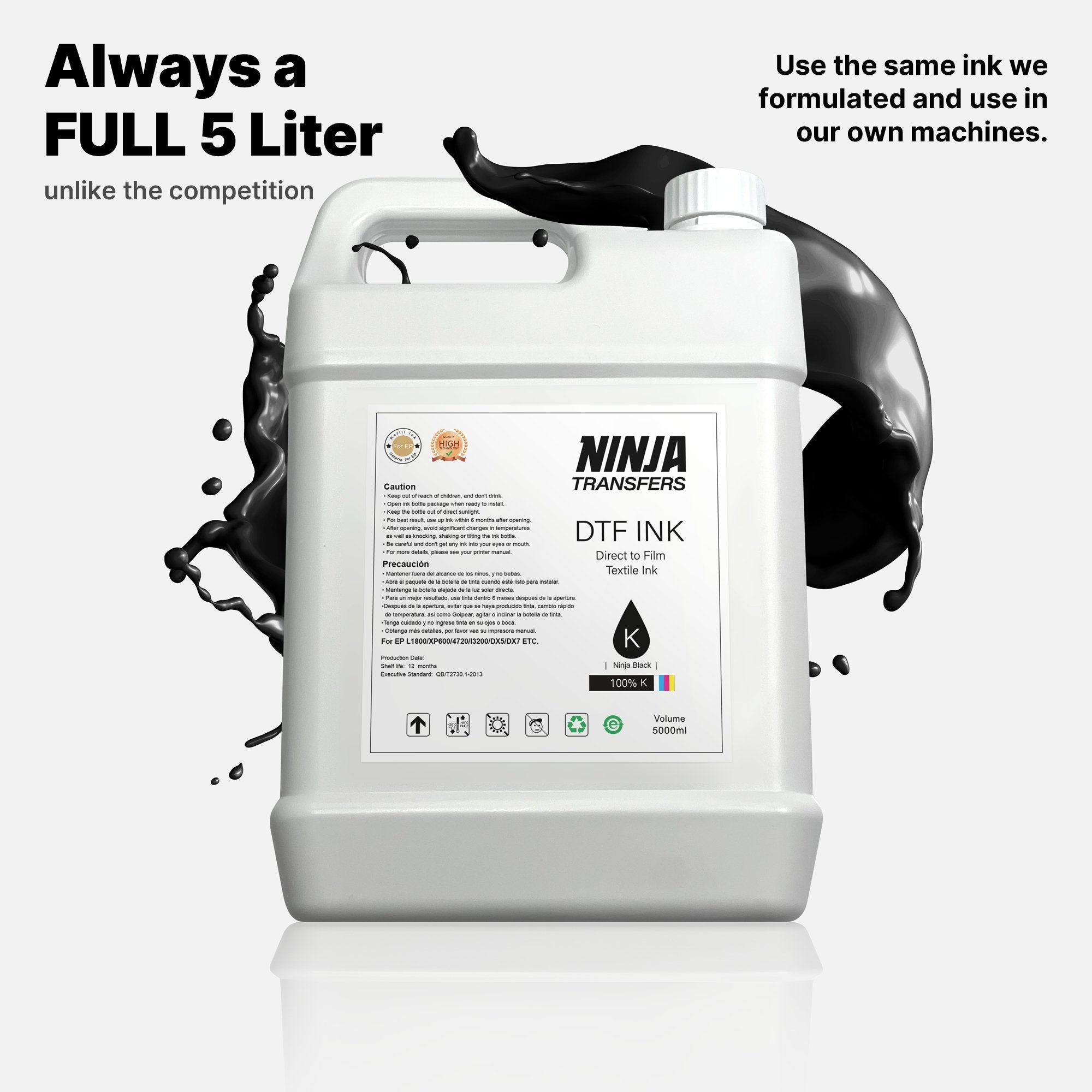 Ninja DTF Ink | Professional Grade | Precision-Formulated for Flawless Transfers