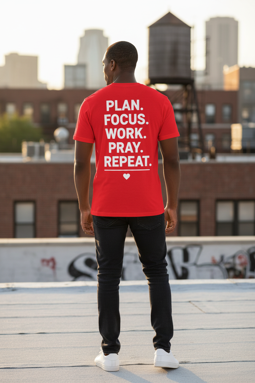Purpose Over Everything - Red & White Back View