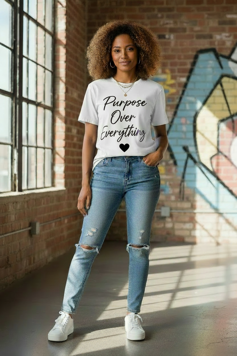 Purpose Over Everything - White & Black Front