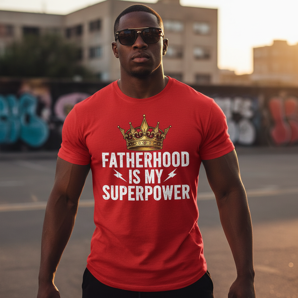 🖤👑 Fatherhood Is My Superpower™ | Premium Father's Day T-Shirt
