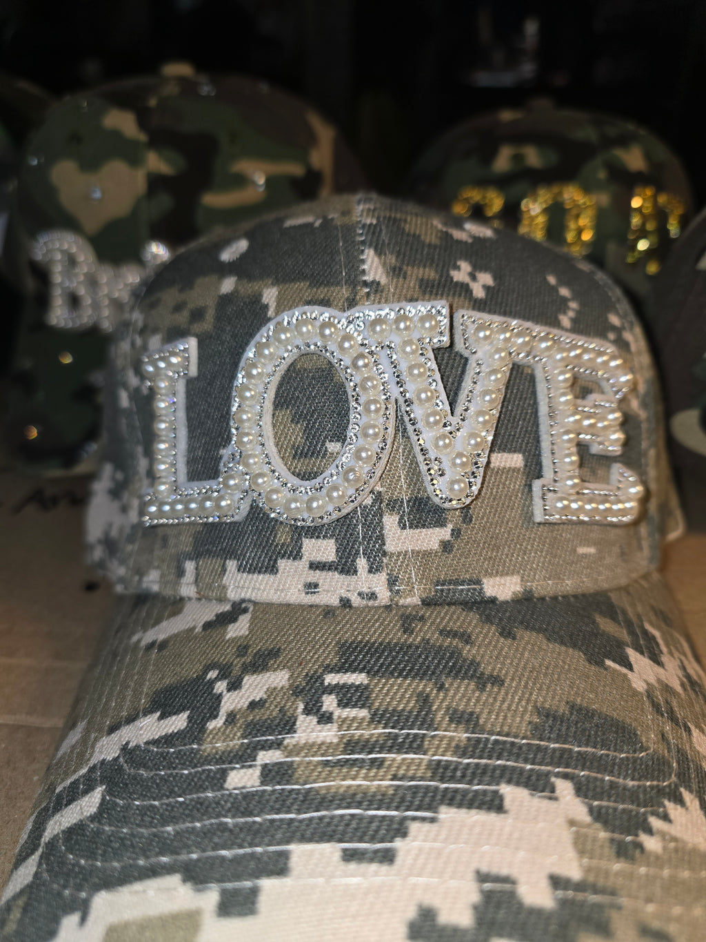 LOVE Pearl Camo Hat | Statement Hat | Grit, Grace & Love Combined