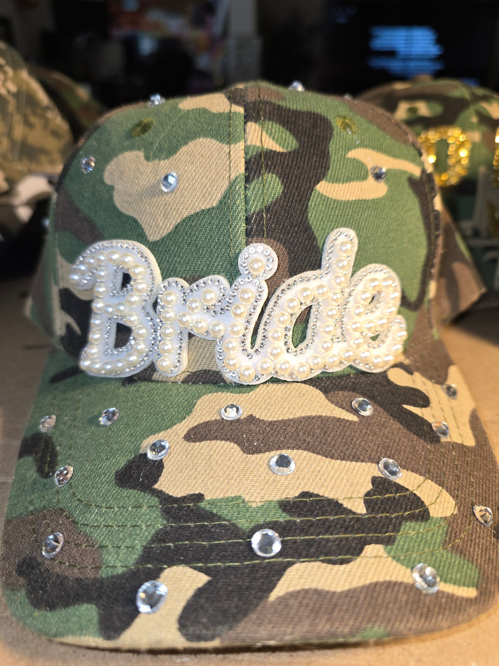 Camouflage Bride Bling Hat | Bridal Camo Hat | Fierce, Fabulous & Ready to Wed