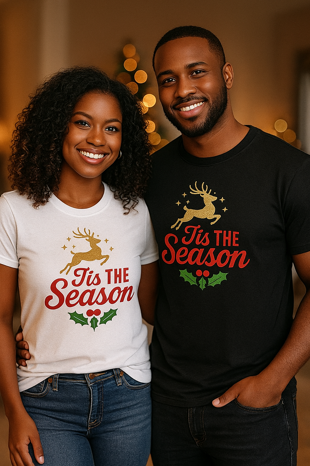 ’Tis The Season Holiday Reindeer Tee (Adult Unisex, YOUTH, TODDLER AND INFANT)