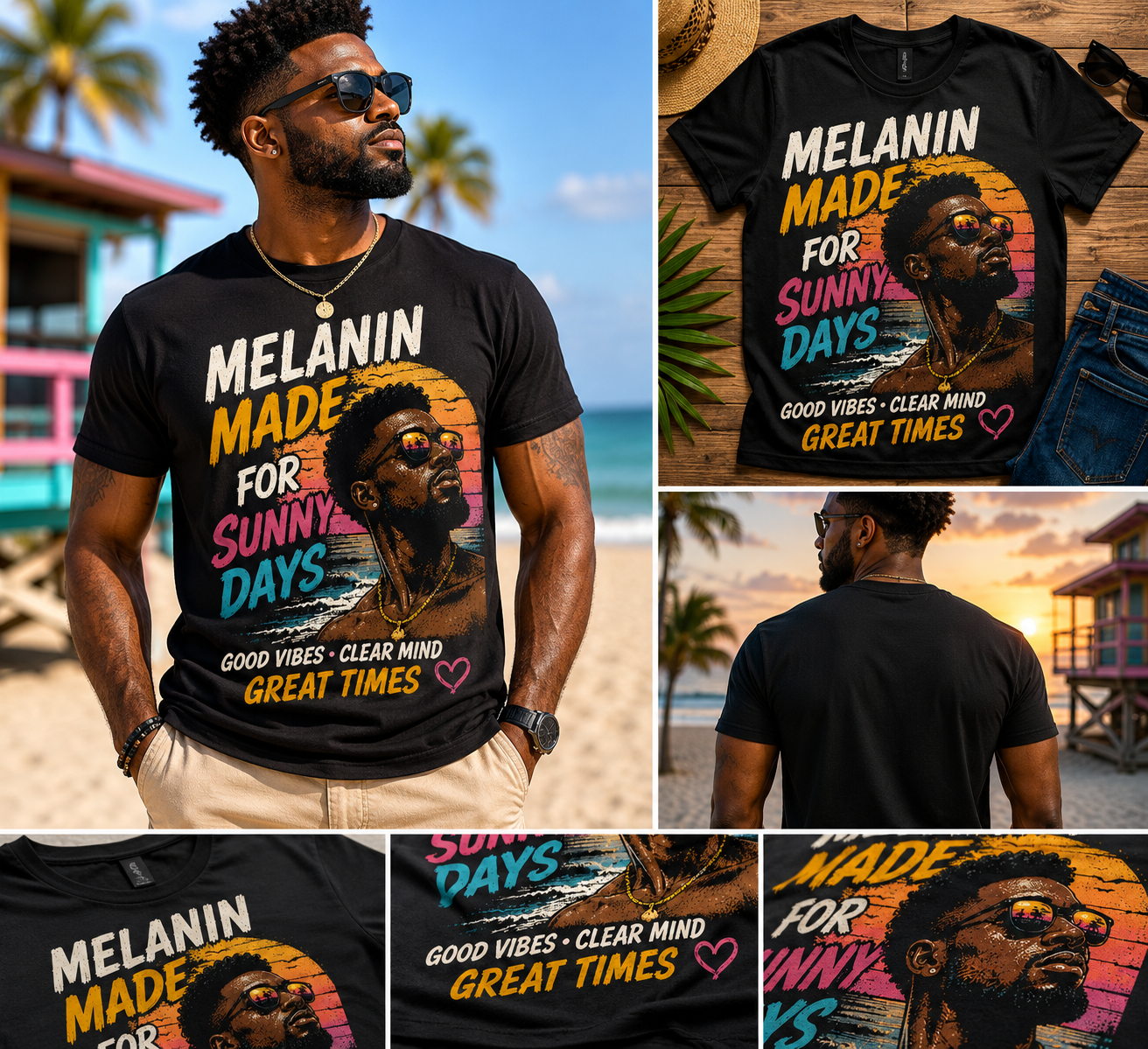 Melanin Made For Sunny Days Men's Tee / Tank Top – Bold Summer Graphic | Love & Lyrics Designs