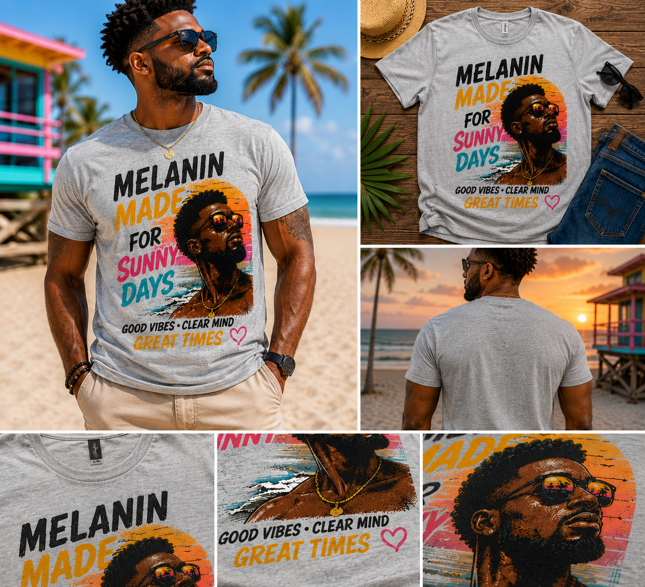 Melanin Made For Sunny Days Men's Tee / Tank Top – Bold Summer Graphic | Love & Lyrics Designs